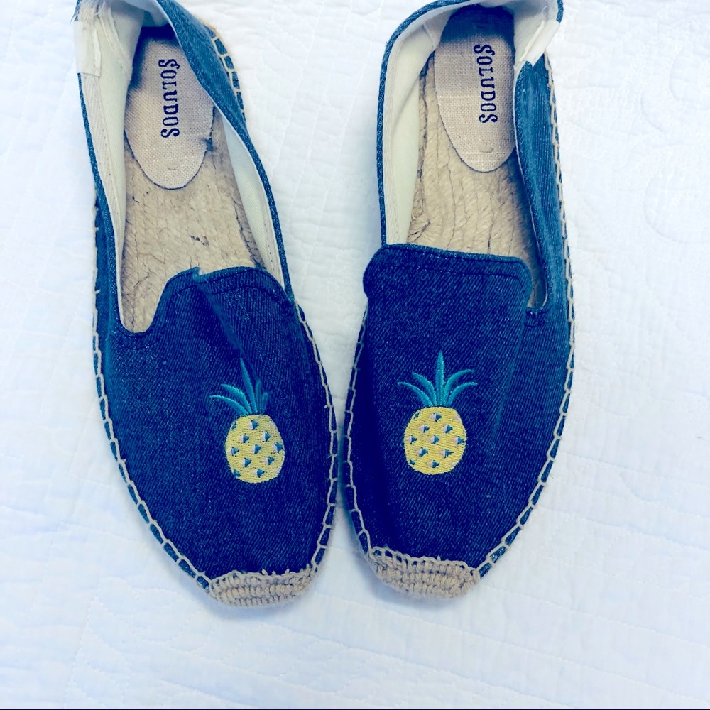 Soludos Denim Pineapple shoes Sz 8 - Picture 2 of 8